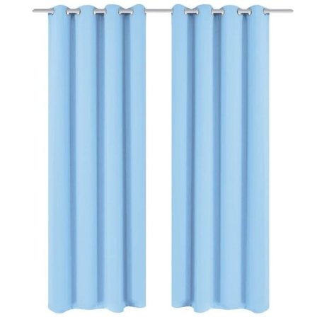 vidaXL Mörkläggningsgardiner 2 st med öljetter 135x175 cm turkos