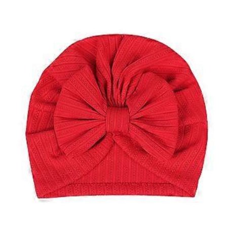 Nyfödd Mössa Turban Bebismössa Spädbarn Mjuk Mössa Rosettmössa Elastisk Stretch Huvudbonad Baby Essential Röd