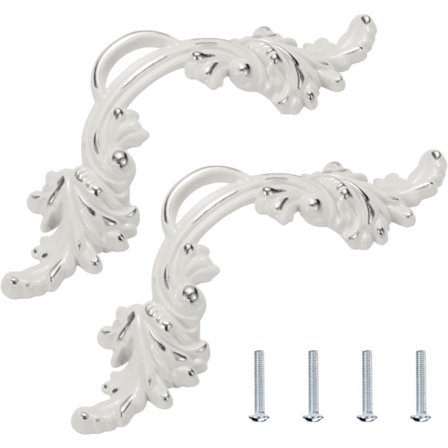 Vintage køkkenskabslågehåndtag med skruer, 65 mm zinklegering, til kommode, skuffe, skrivebord, sæt med 2