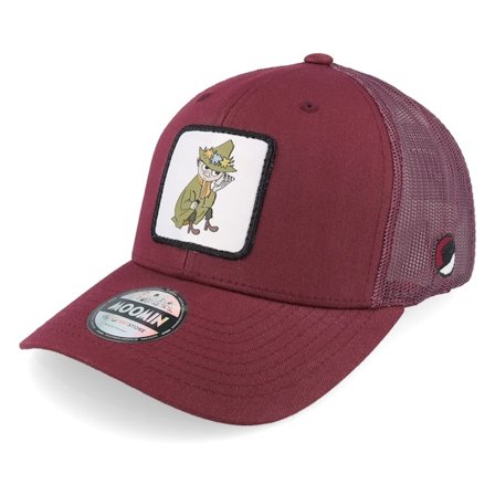 Moomin - Punainen trucker Lippis - Snufkin Shell Maroon Trucker @ Hatstore