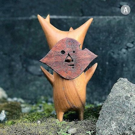 Träfigur av Korok Handgjord Dekoration för Spelälskare Zelda Breath Of The Wild -ES