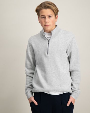 LMTD NLMNURJOS LS HALF ZIP KNIT Grå Genser Gutt - Kids Brand Store
