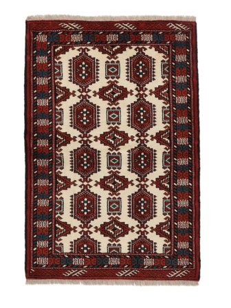 Turkaman Teppe Håndknyttet 84X124 Svart/Mørk Rød Persia
