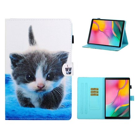 Samsung Galaxy Tab A 10.1 (2019) mönstrat flipfodral i läder - Katt