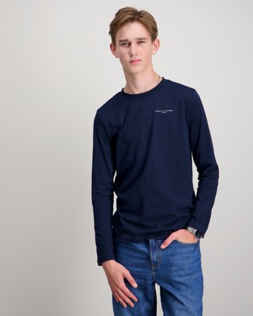 Tommy Hilfiger MINI CORP T-SHIRT LS Blå T-skjorter Gutt - Kids Brand Store