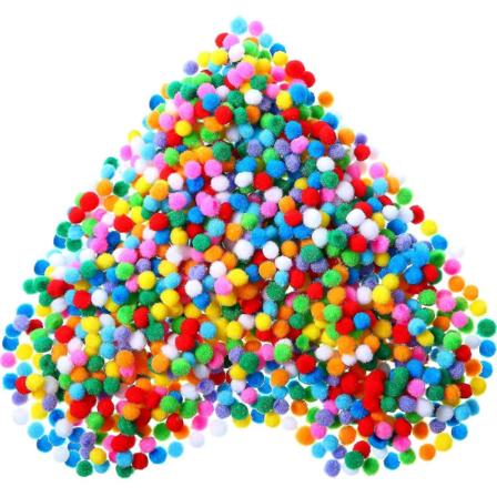 2000 stk. 0,8 cm assorterede farver elastiske pom poms til kunst og håndværk