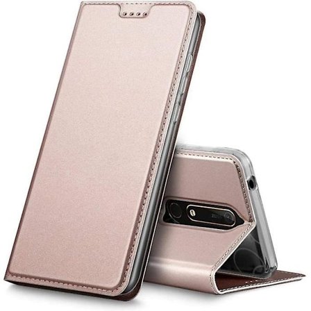 Nokia Nokia 6.1 Etui Nokia Nokia 6.1 Etui med Magnetisk Pungfunktion Pink
