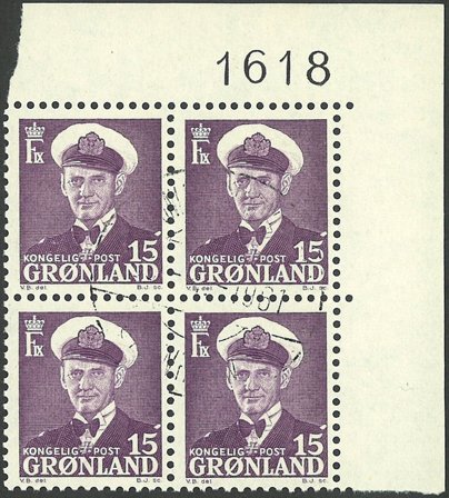 Grønland 1950 - AFA 31a - 4-blok - Stemplet