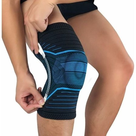 IC Knestøtte med silikongelpolster og side-stabilisatorer for forbedret kompresjon og stabilisering for sport, artritt og smertelindring i menisken