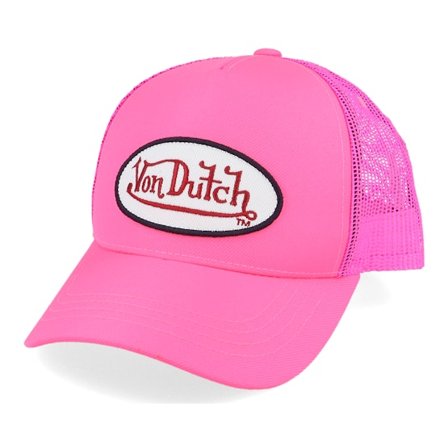 Von Dutch - Rosa trucker Keps - Oval Patch Fresh Neon Pink Trucker @ Hatstore