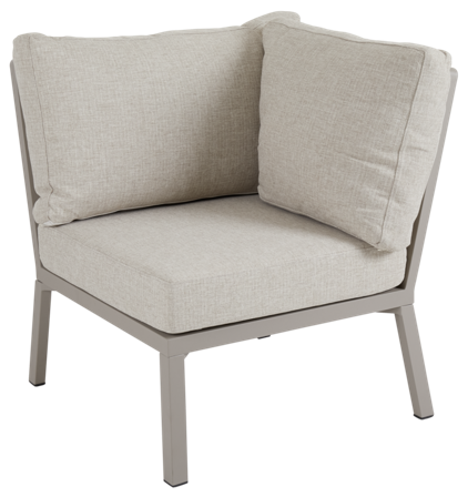 Brafab Samvaro High Modulsoffa hörn Khaki/Sand, Utemöbler