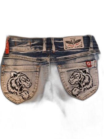 Crazy age jeans med tigertryck