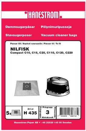 HANESTRÖM Dammsugarpåsar NILFISK COMPACT C10, C20