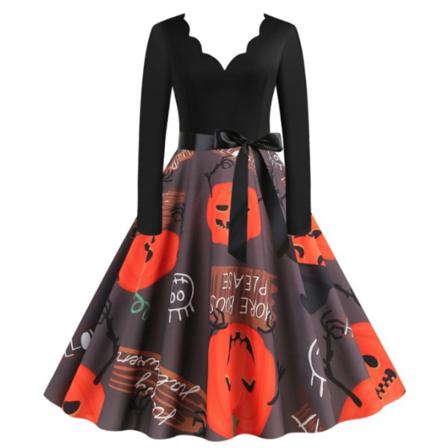 Halloween Klänningar Cocktail Swing Klänning För Kvinnor Red Xl