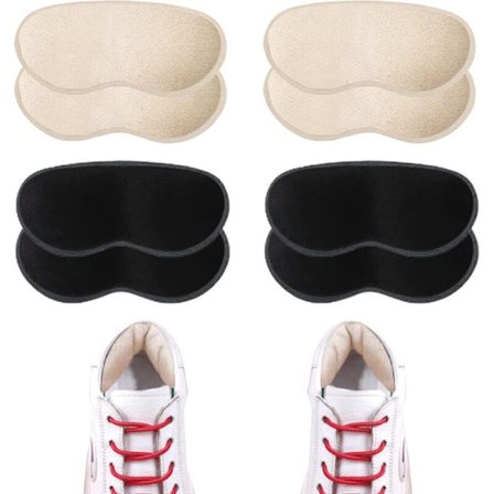 Hælbeskyttere for sko for barn og kvinner, 4 par fleksible hælputer for for store sko, selvklebende hælinnsatser for å unngå friksjon og slitasje