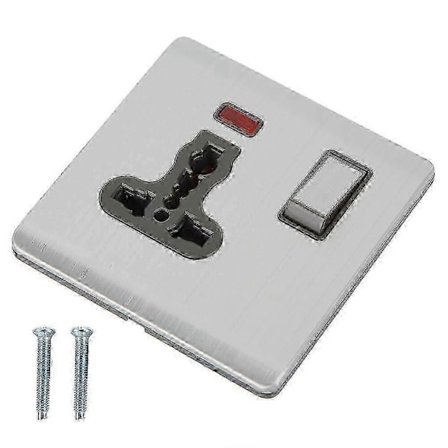 Multifunktionell Väggkontakt Trehålsuttag med Lampa