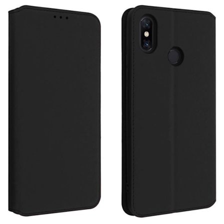 Housse - AVIZAR - Xiaomi Mi Max 3 - Folio-lompakko - Ekologinen nahka - Musta