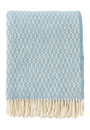 Klippan Ullpläd Lovik Filtar & plädar Unisex Blå 130 x 200