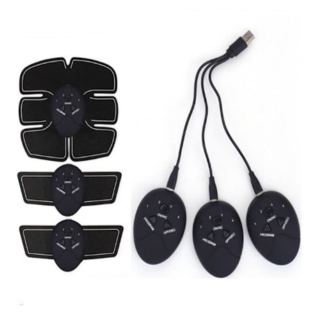 Mavemuskeltoning Belte med Mikrostrøm, Vibrerende Massasje, Oppvarmet Magemuskeltrener, Oppladbar