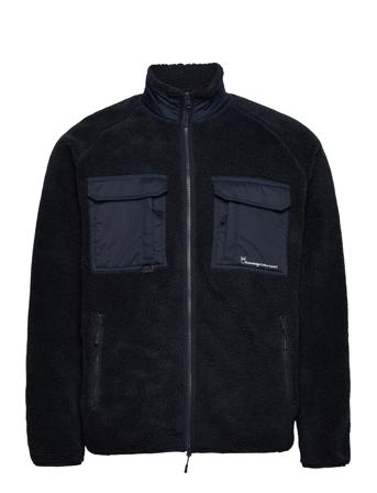 Over D Raglan Teddy Polyester Zi Sweat-shirts & Hoodies Fleeces & Midlayers Marinblå Knowledge Cotton Apparel