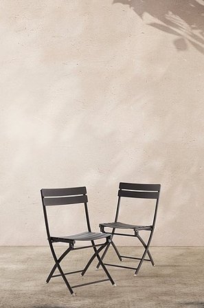 Jotex - Set Van 2 Tuinstoelen Zwart Zwart - MONTMARTRE - Koop Tuinstoelen & tuinkrukken bij Jotex