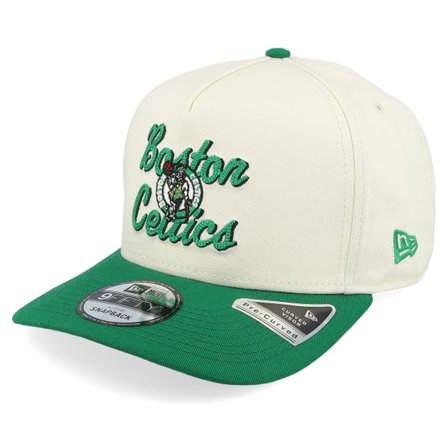 New Era - NBA Vit adjustable Keps - Boston Celtics 9FORTY Chainstitch Chrome/Green Adjustable @ Hatstore
