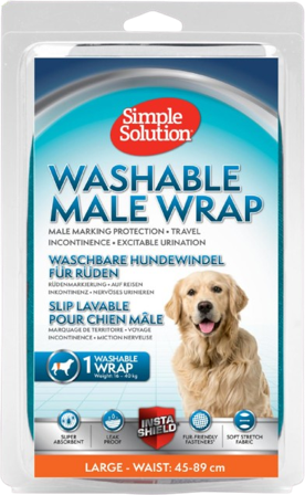 Simple Solution - Vaskbar bleie for hannhunder, L, Midje 45-89 cm - Hund - Hundepleie & kosttilskudd - Tispetruser - ZOO.no