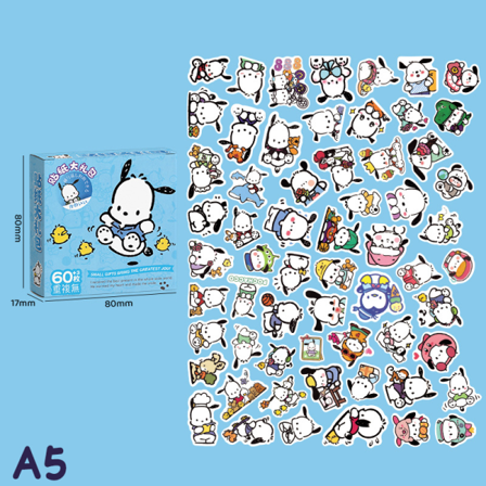 Cinnamoroll Sticker og Kuromi Pompompurin tegneserie bagasjebord A5