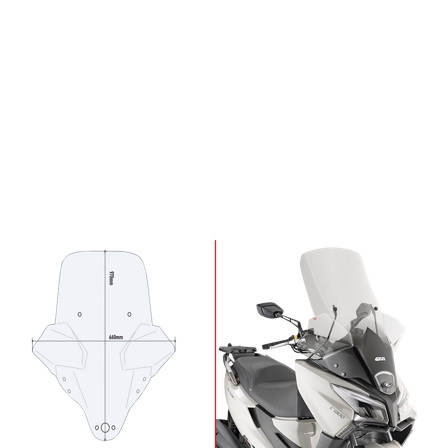 Givi DT-Kit Scooter Windscreen Mounting Kit - Kymco X-Town 300i 2020-2020