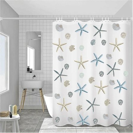 Dusjforheng Antibakterielt Forheng for Dusj og Badekar, Vanntett og Muggresistent Design