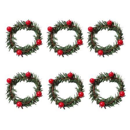 Stykker Jule Servietringe Julekrans Dekoration Lysestage DIY Genanvendelig Borddekoration kompatibel Bryllupsfest Jul Thanksgiving