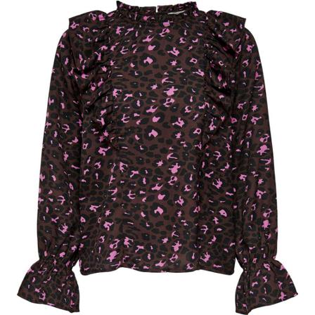 Only, Rylee life l/s frill top ptm rose violet/escape Bruin, Dames, Maat:XS