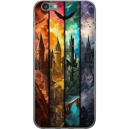Yhteensopiva Puhelinkuori Apple Apple iPhone 6 Neljä taianomaista linnaa eri elementtiväreissä, eeppinen fantasiataide tulen veden ilman ja pimeyde