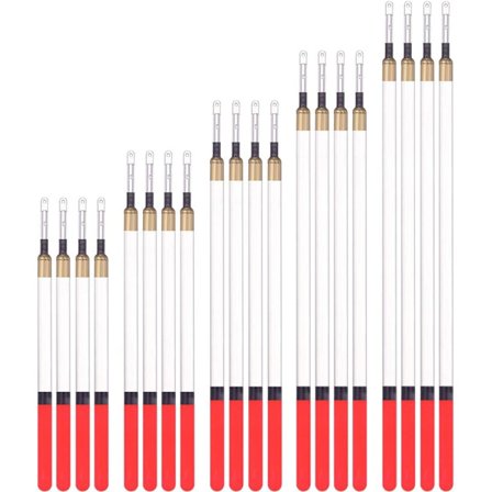 Sett med 20 fiskeflåter, fiskeutstyr, flåter, fiskeflåter, fiskeutstyrstilbehør, rette innsettingsfiskeflåter