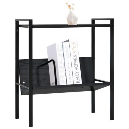 Vidaxl Bokhylla 2 Hyllplan Svart 52x28x59 Cm Spånskiva Svart