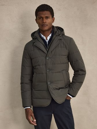 John Henric Men's Grüne Gepolsterte Jacke Size S