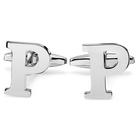Letter P Initial Cufflinks for Men