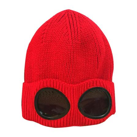 Mænd Kvinder Beanie Cp Strikket Hue Uld Vinter Hatte Solbriller Punk Caps Red