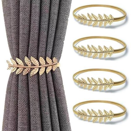 2 stk. Magnetiske Gardinholdere - 48 cm Lang Perlebold Magnetiske Gardinmagneter, Europæiske Draperiklemmer Rebophæng Vindue Guld