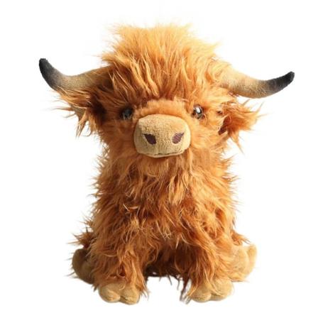 Highland Cow Plys Dukke Plysdyr Blødt Legetøj Skotsk Ko Dukke 25cm-26-1