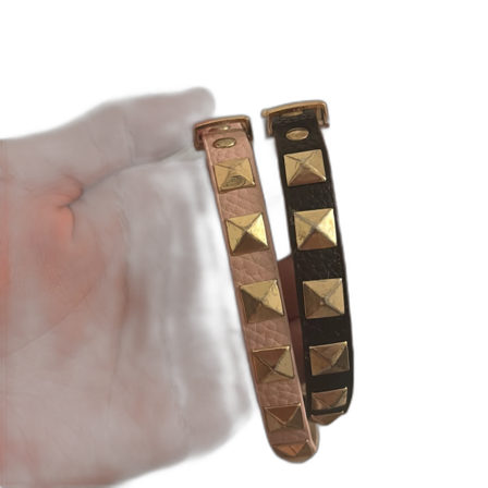 Armband med nitar i guld, 2-pack