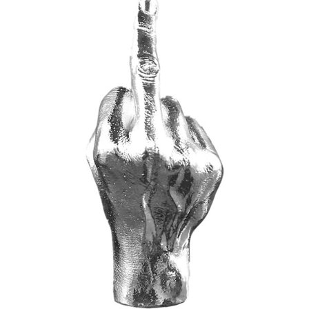 Hopeinen luova keskisormi käsi pöytäpystysuorat patsaat, persoonallisuuden lahjat korujen esillepanoon, ystäville, perheelle, kaupalle, kotiin,