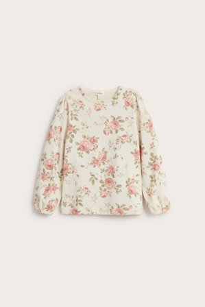 Newbie | Topp med blomstertrykk | Lys beige
