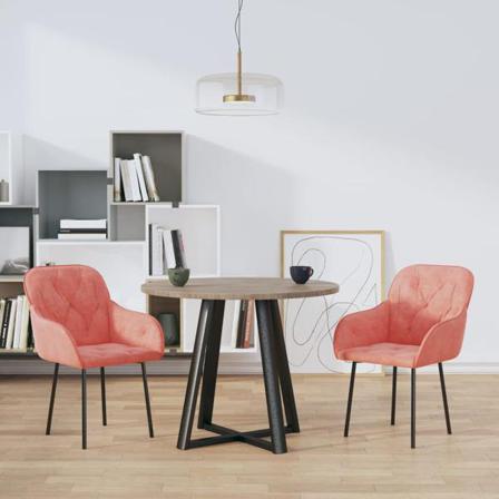Vidaxl Matstolar 2 St Rosa Sammet Rosa