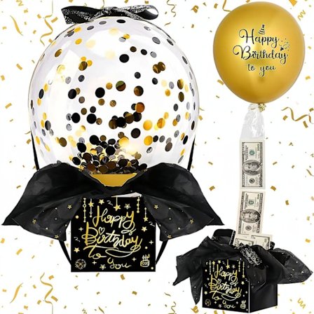 Pengar Dragningslåda För Kontantgåva Rolig Dra Pengar Ballong Gåva Låda Grattis På Födelsedagen Överraskning Set (FMY)