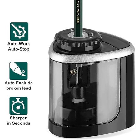 Elektrisk blyantspidser, børnevenlig elektrisk og batteridrevet blyantspidser, automatisk trådløs spidser til skole, hjem, kontor, klasseværelse