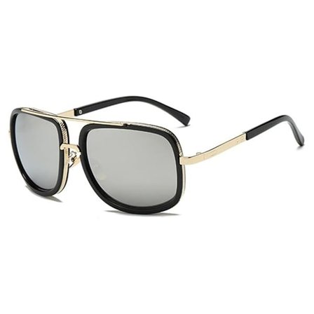 Europæiske og Amerikanske Mode Solbriller Samme Stil Metalramme Dobbeltstråle Personlighed Stor Ramme Vintage Solbriller
