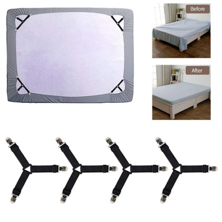 Source Anti-halk lakan triangel fixeringsklämma Justerbar klämma lakan spänne täcke täcke överdrag fixeringsanordning Ny