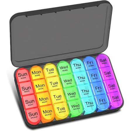 Pilleæske 4 Gange Dagligt, Ugentlig Pilleæske Organiser, 7 Dages Tablet Organiser, Daglig Pille Dispenser 7 Dages 4 Rum