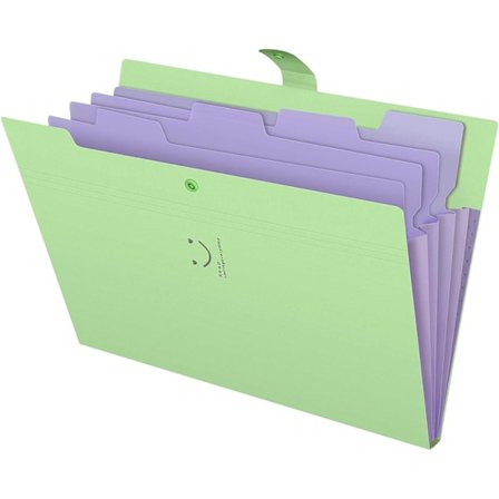 Expanderande plastmapp A4 Brevstorlek Dragspelsmapp Pappersorganisatör för Kontor Företagsbruk - Ljusgrön
